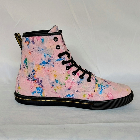 Dr. Martens Sheridan Boots Suede Lace Up Lightweight Rainbow Burst Pink 9 NIB - Picture 3 of 15